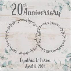 Rings of Love Anniversary Wood Block