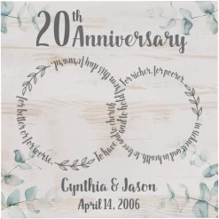 Rings of Love Anniversary Wood Block
