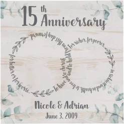 Rings of Love Anniversary Wood Block