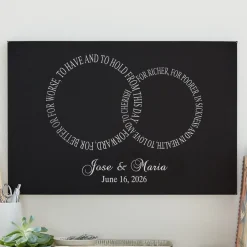 Rings of Love Wedding Leather Wall Art