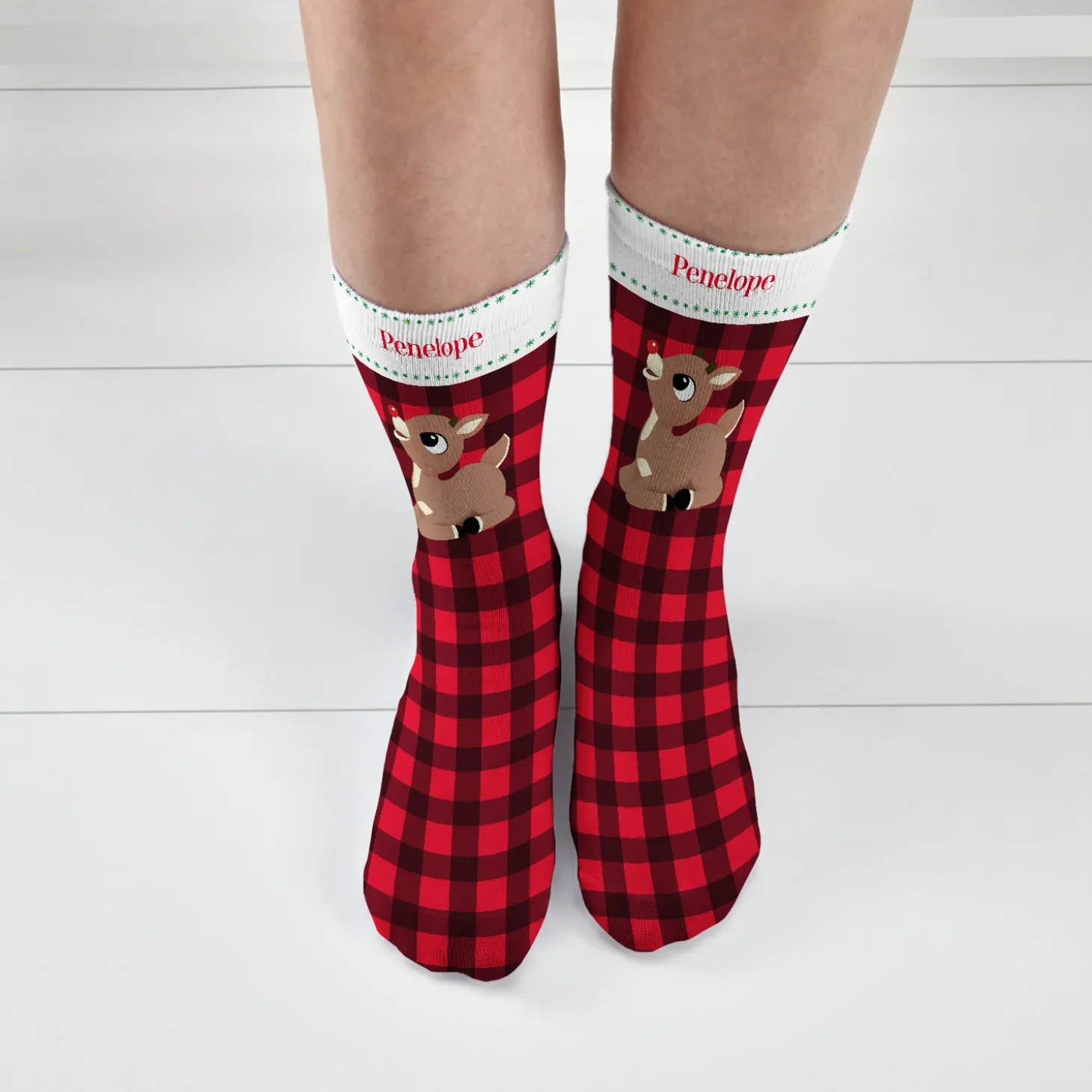 Rudolph® Plaid Holiday Socks
