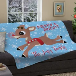 Rudolph® Snowflake Plush Blanket