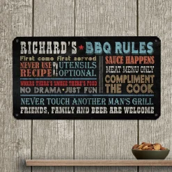 Rules for Great Grilling Metal Sign