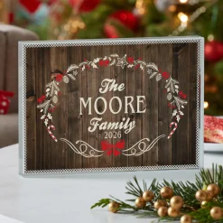 Rustic Christmas Glass Block