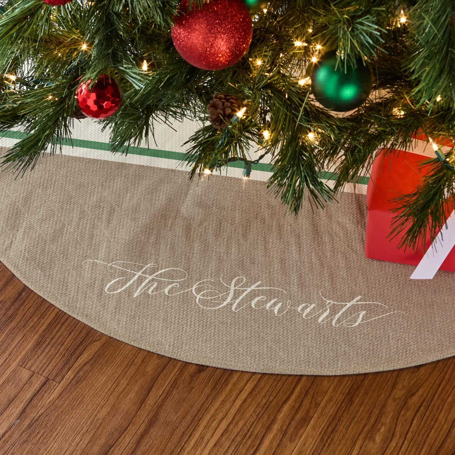 Rustic Christmas Quilted Tree Skirt