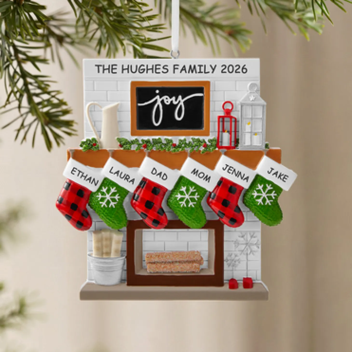 Rustic Cozy Christmas Family Ornament
