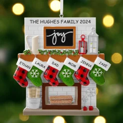 Rustic Cozy Christmas Family Ornament