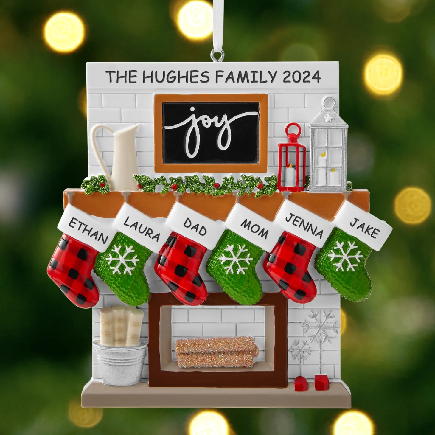Rustic Cozy Christmas Family Ornament