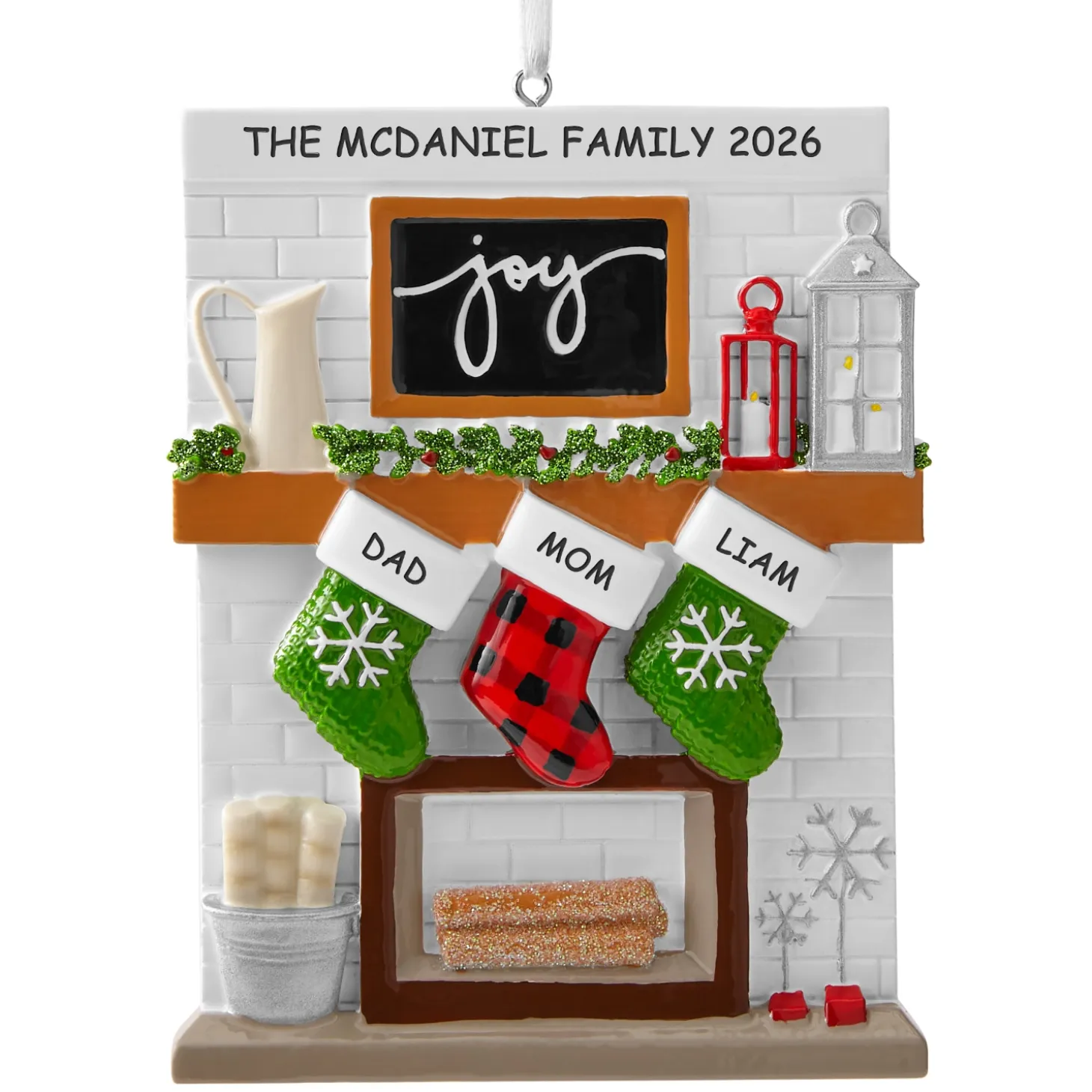 Rustic Cozy Christmas Family Ornament