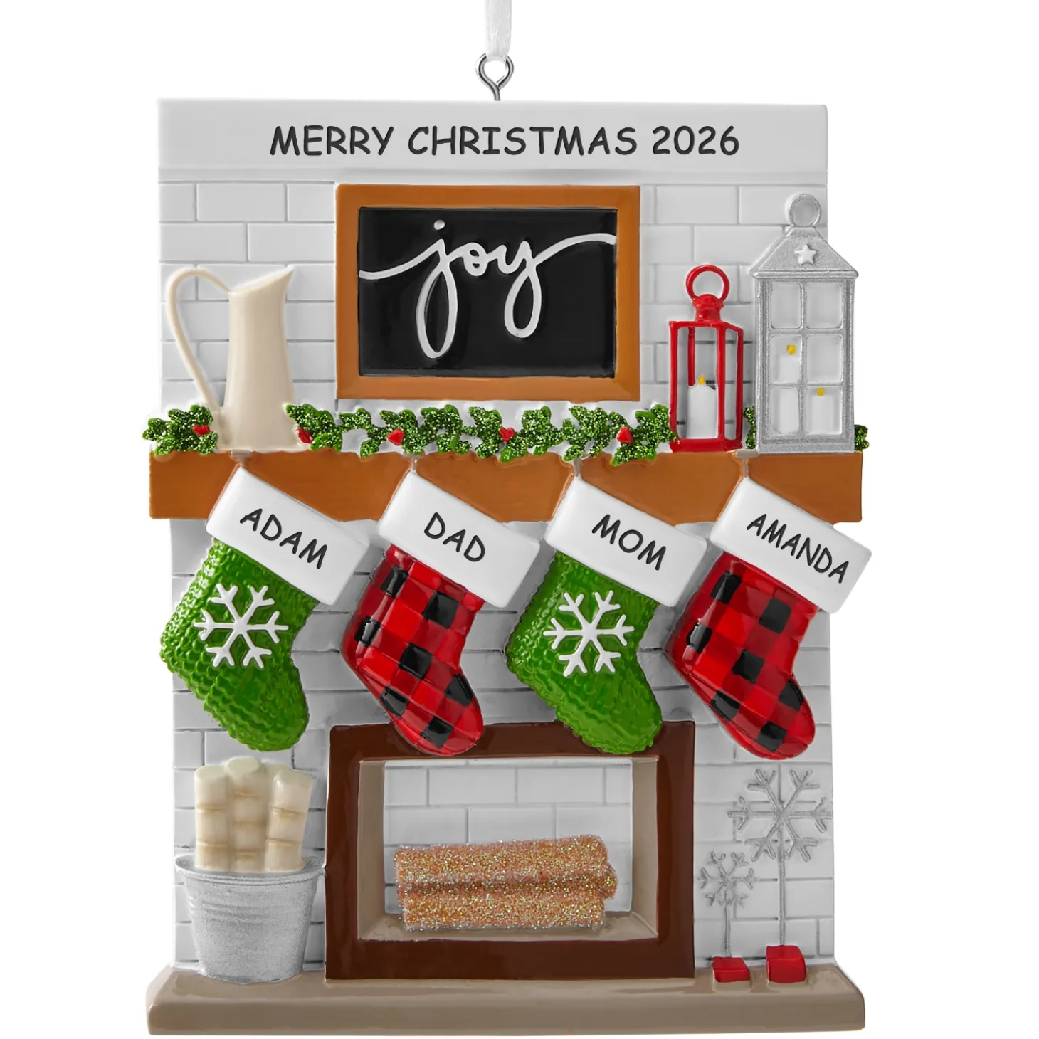 Rustic Cozy Christmas Family Ornament