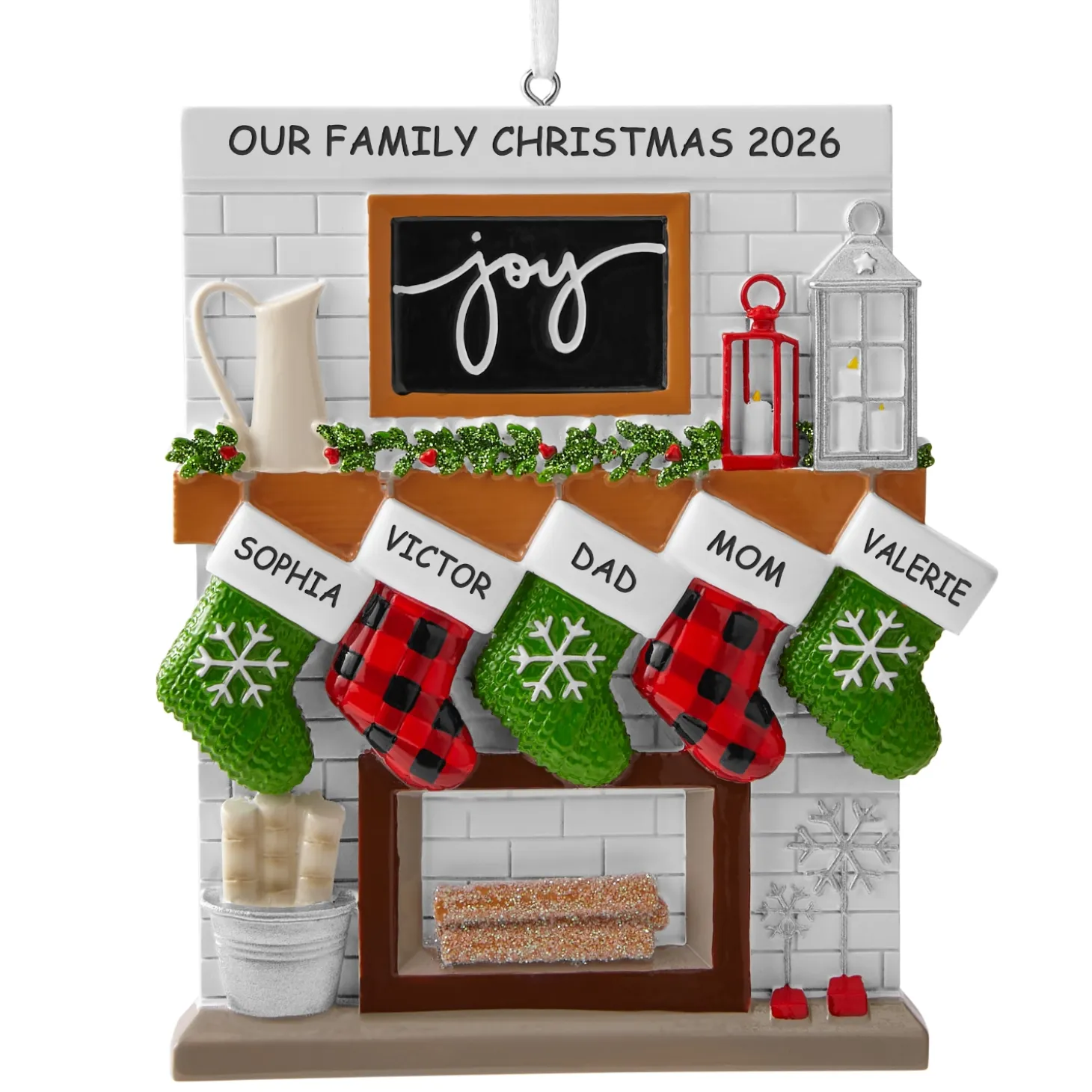 Rustic Cozy Christmas Family Ornament