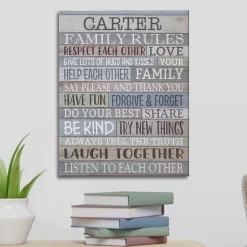 Rustic Family Rules Canvas