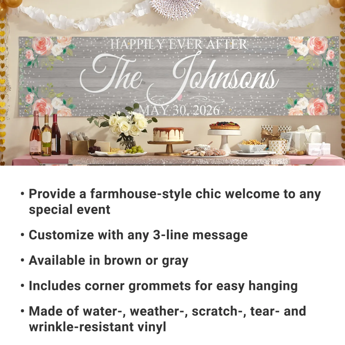Rustic Floral Celebration Banner