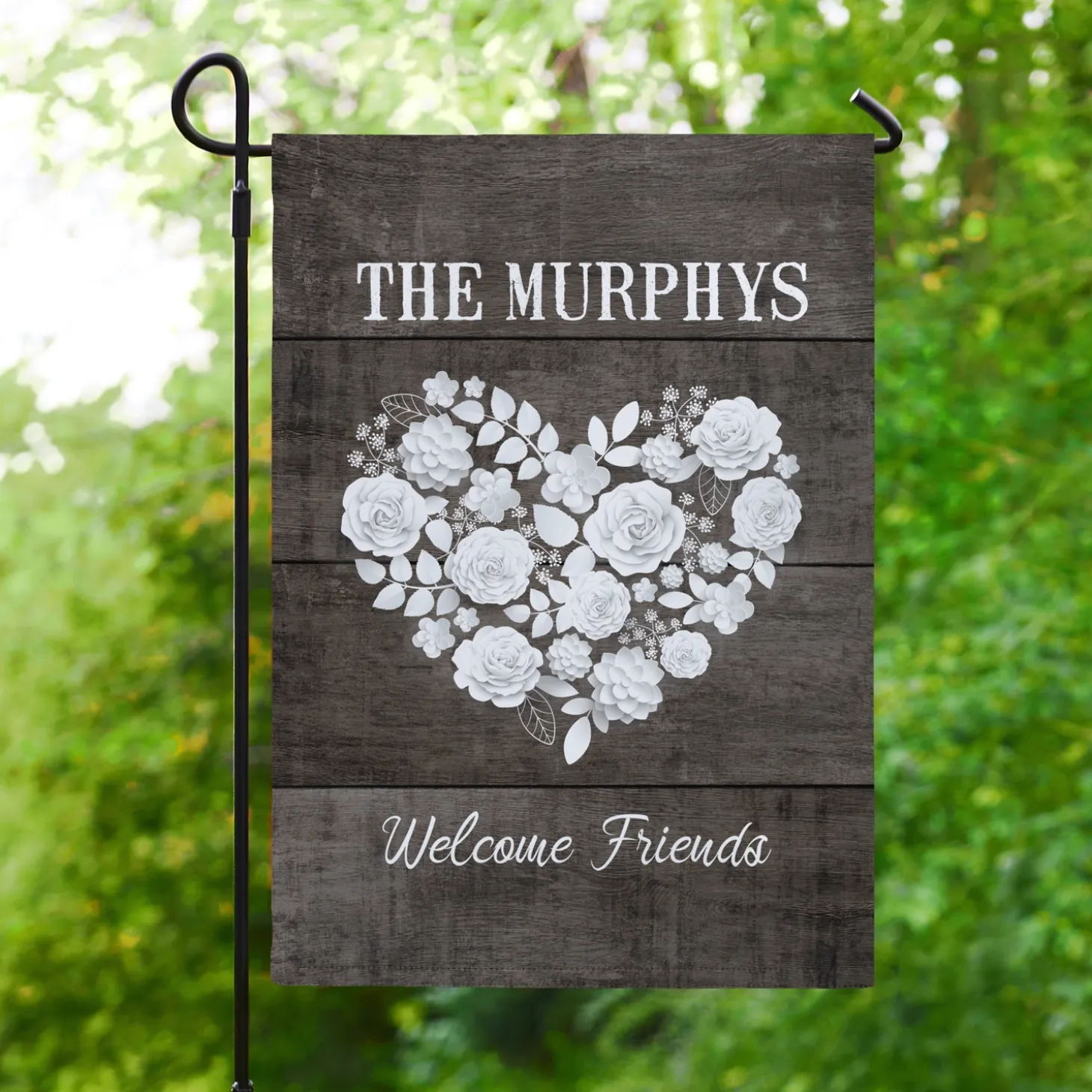 Rustic Floral Garden Flag