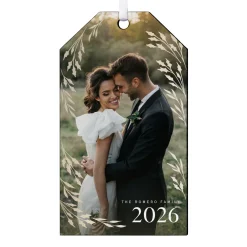 Rustic Foliage Photo Gift Tag Ornament