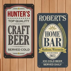 Rustic Metal Bar Signs