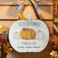 Rustic Pumpkin Farm Hanging Wood Sign