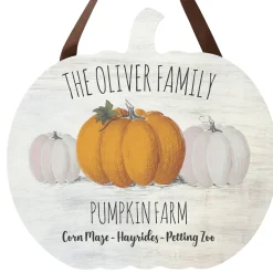 Rustic Pumpkin Farm Hanging Wood Sign