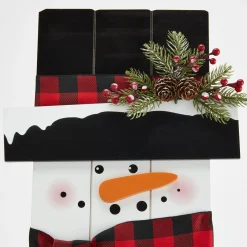 Rustic Snowman and Santa Wood Wall Art