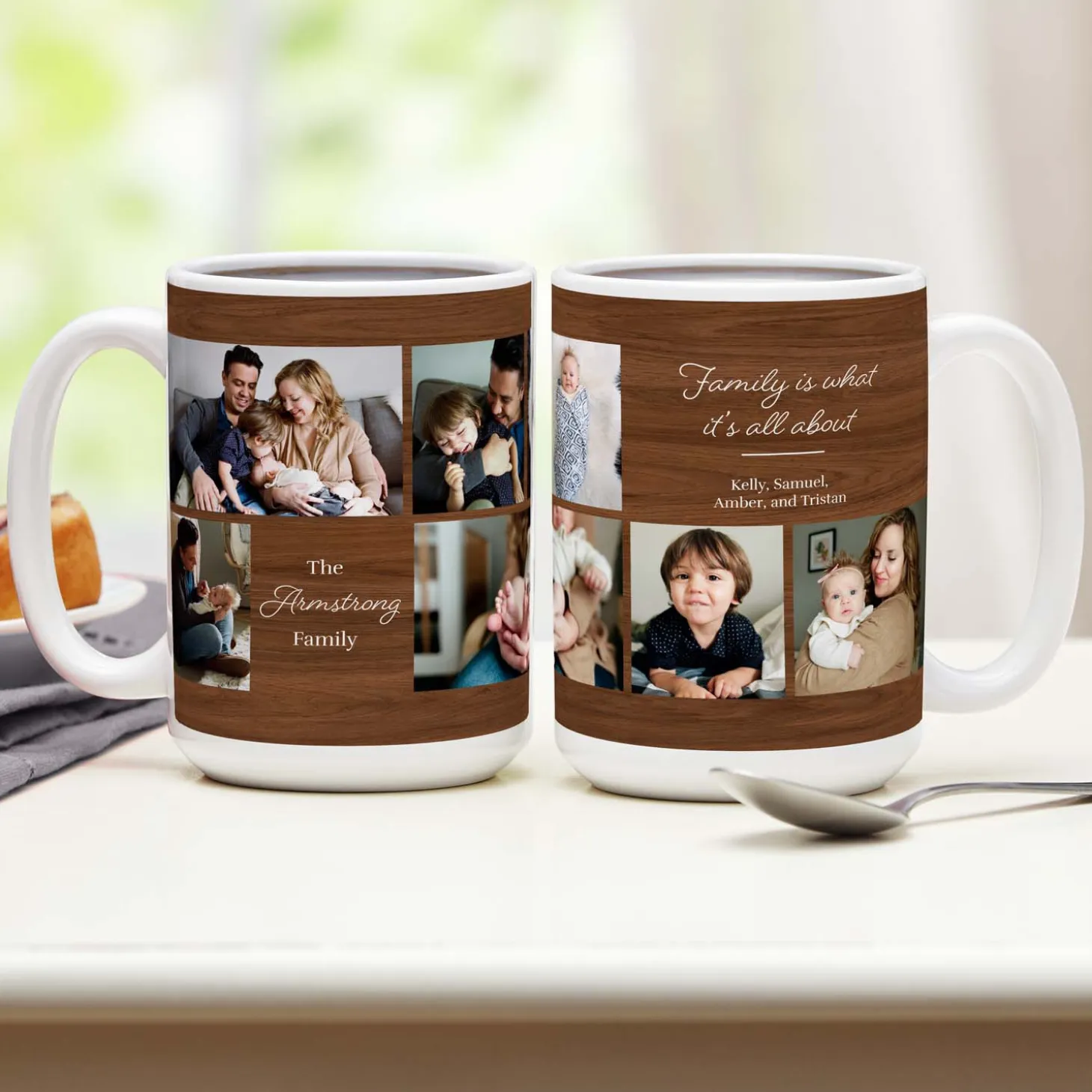 Rustic Wood Family Photo Mug