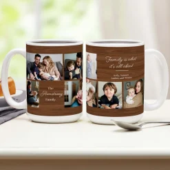 Rustic Wood Family Photo Mug