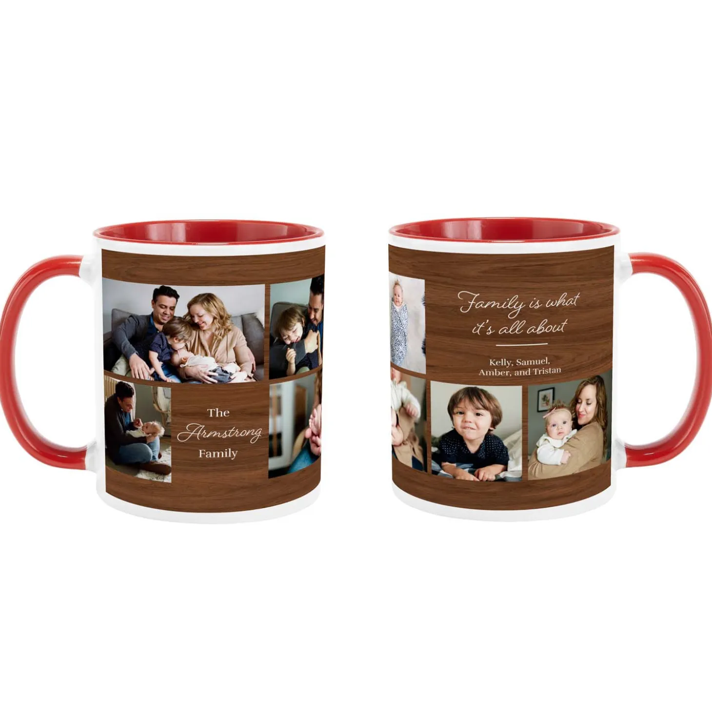 Rustic Wood Family Photo Mug