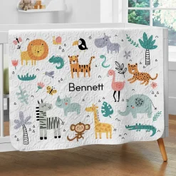 Safari Fun Quilted Baby Blanket