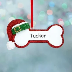 Santa Dog Bone Ornament