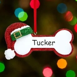 Santa Dog Bone Ornament