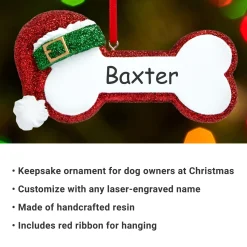 Santa Dog Bone Ornament
