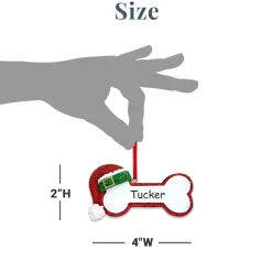 Santa Dog Bone Ornament