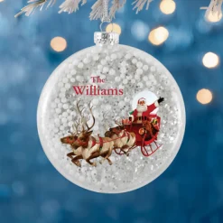Santa Glitter Glass Ornament