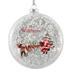 Santa Glitter Glass Ornament