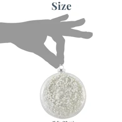 Santa Glitter Glass Ornament