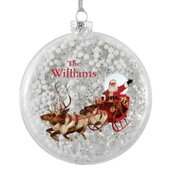Santa Glitter Glass Ornament