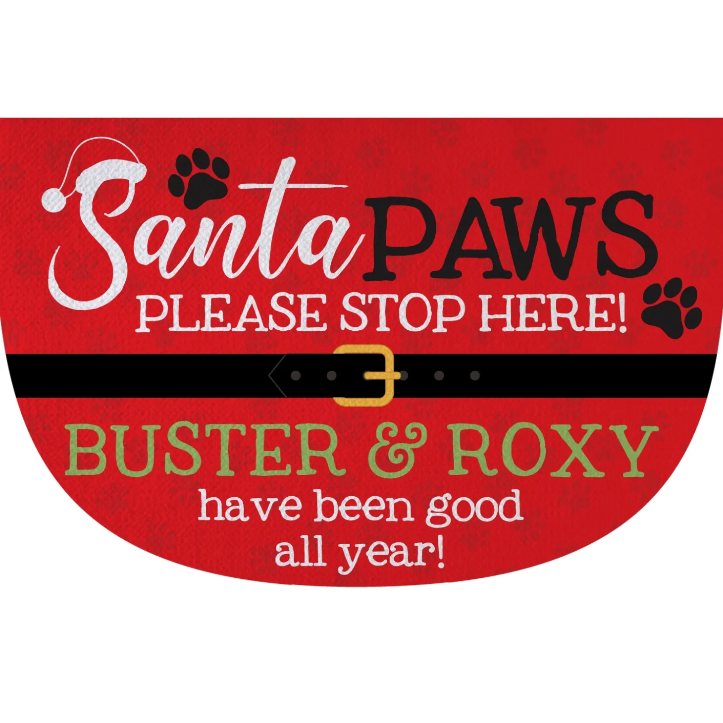 Santa Paws Stop Here Doormat