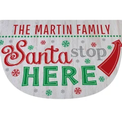 Santa Stop Here Half Round Doormat