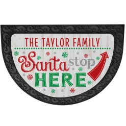 Santa Stop Here Half Round Doormat