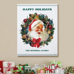 Santa Wreath Canvas