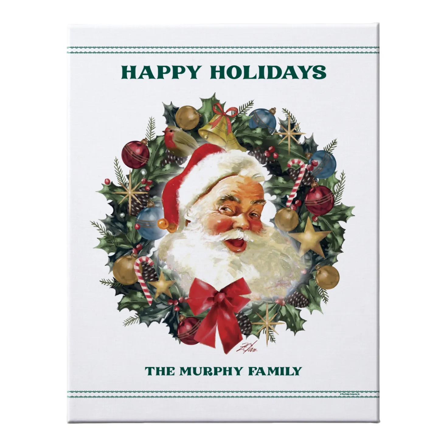 Santa Wreath Canvas