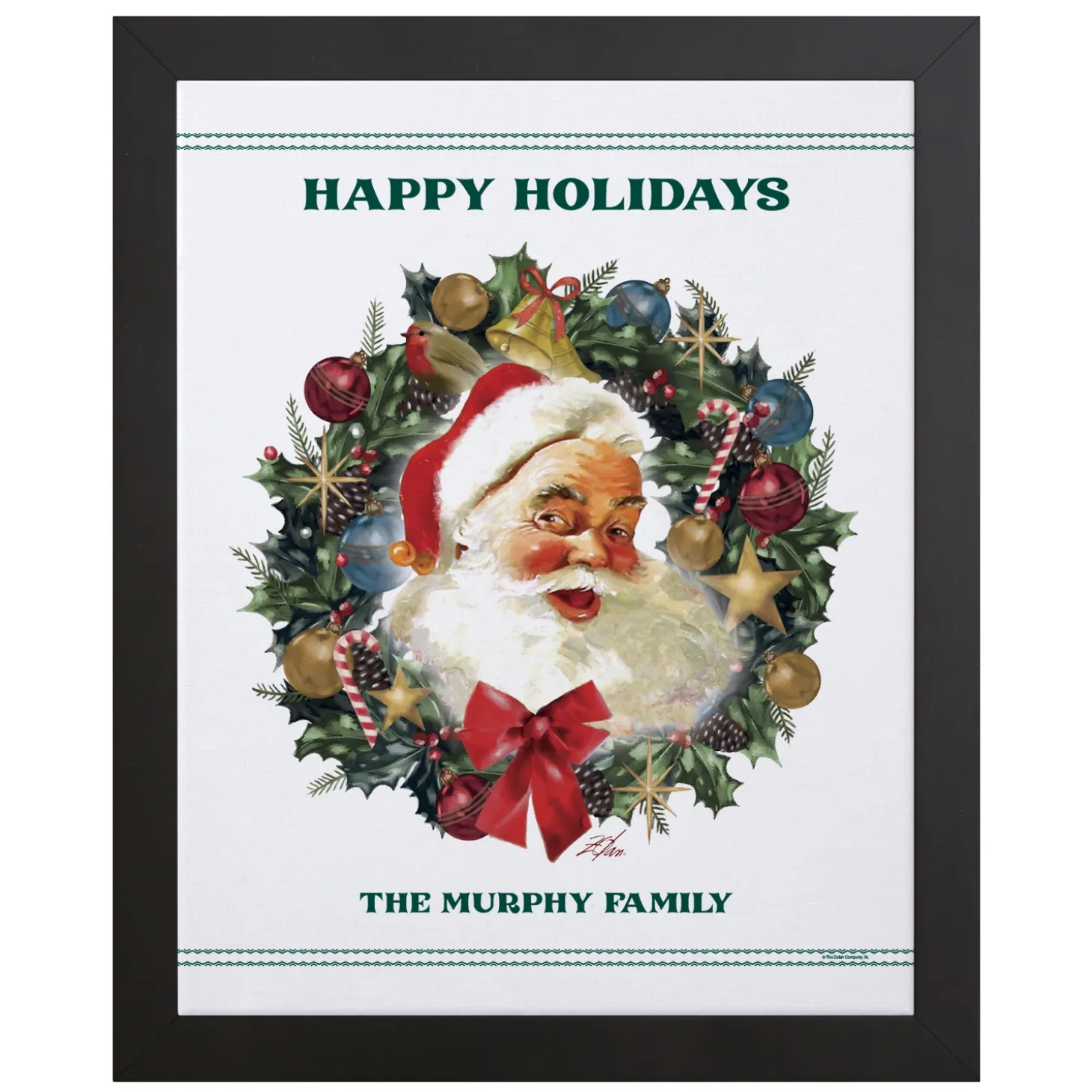 Santa Wreath Canvas