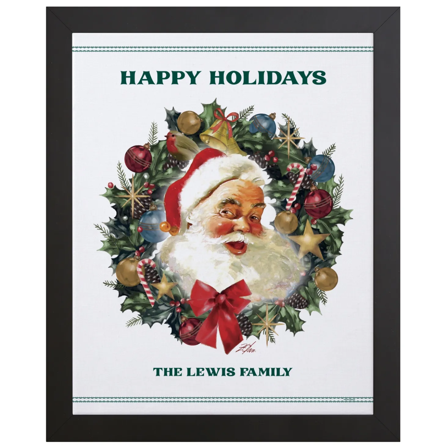 Santa Wreath Canvas