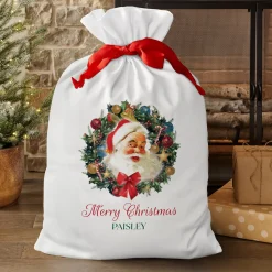 Santa Wreath Oversized Gift Bag