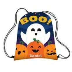 Say Boo! Allover Print Halloween Drawstring Bag