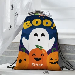 Say Boo! Allover Print Halloween Drawstring Bag