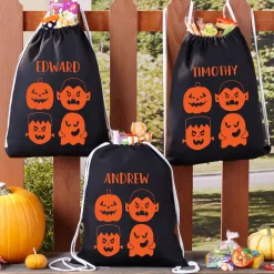Scary Treats Reflective Drawstring Bag