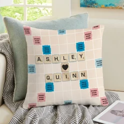 SCRABBLE® Couple Throw Pillow