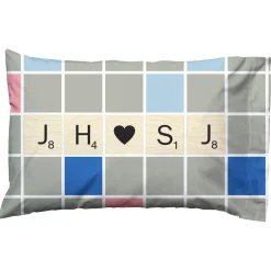 Scrabble® Initial Hearts Pillow Case