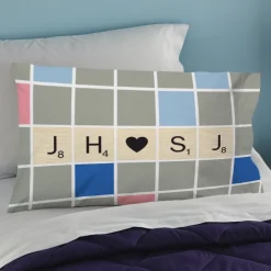 Scrabble® Initial Hearts Pillow Case