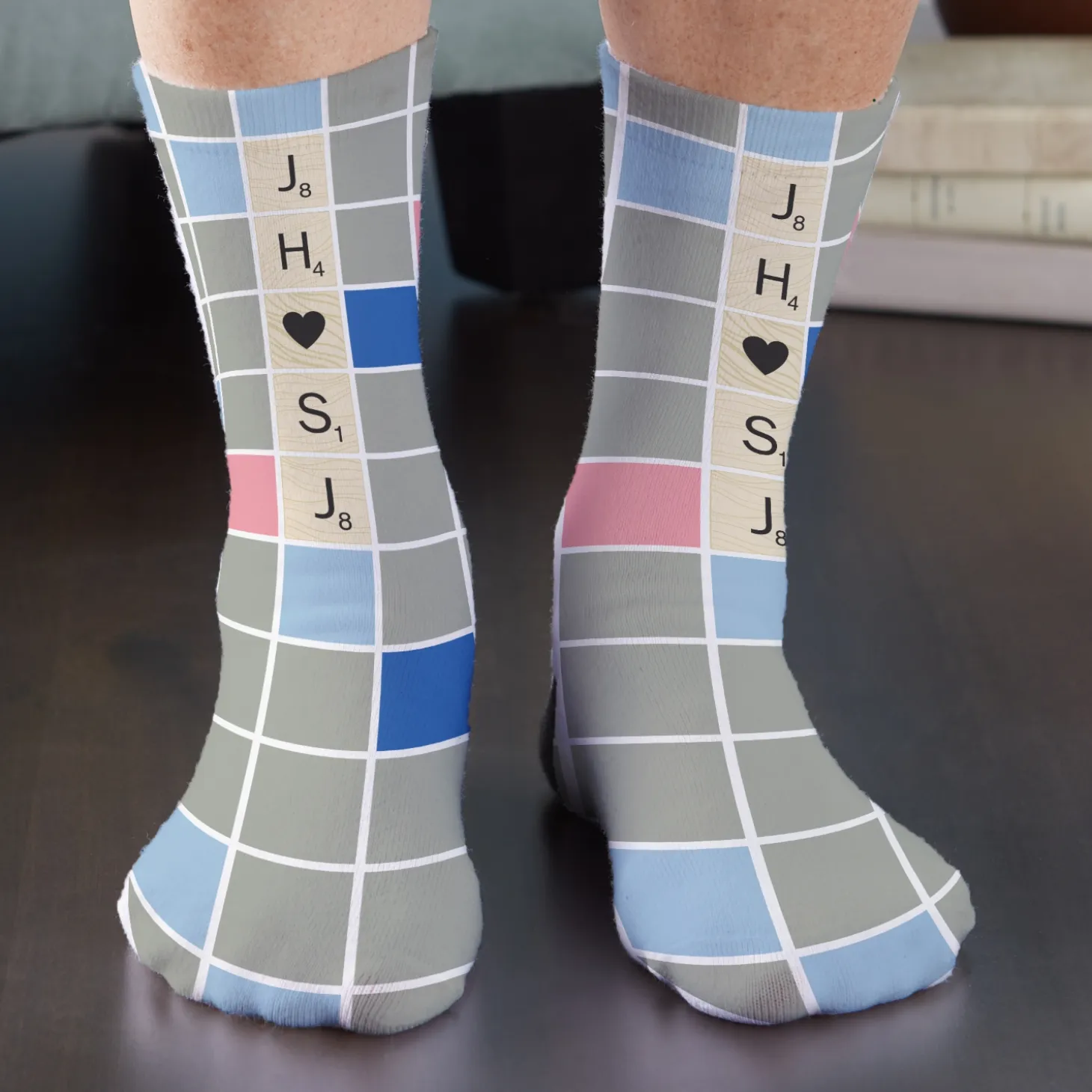 Scrabble® Initial Hearts Socks